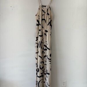 Stylish Beige and Black Jumpsuit